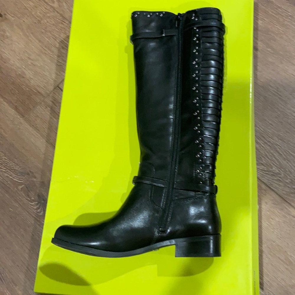 NWT Gianni Bono tall leather black boots. New in box